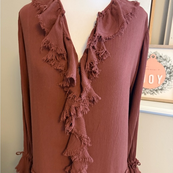 Free People Sweet Darlin Elegant Brown Ruffle Maxi Dress - Picture 4 of 9